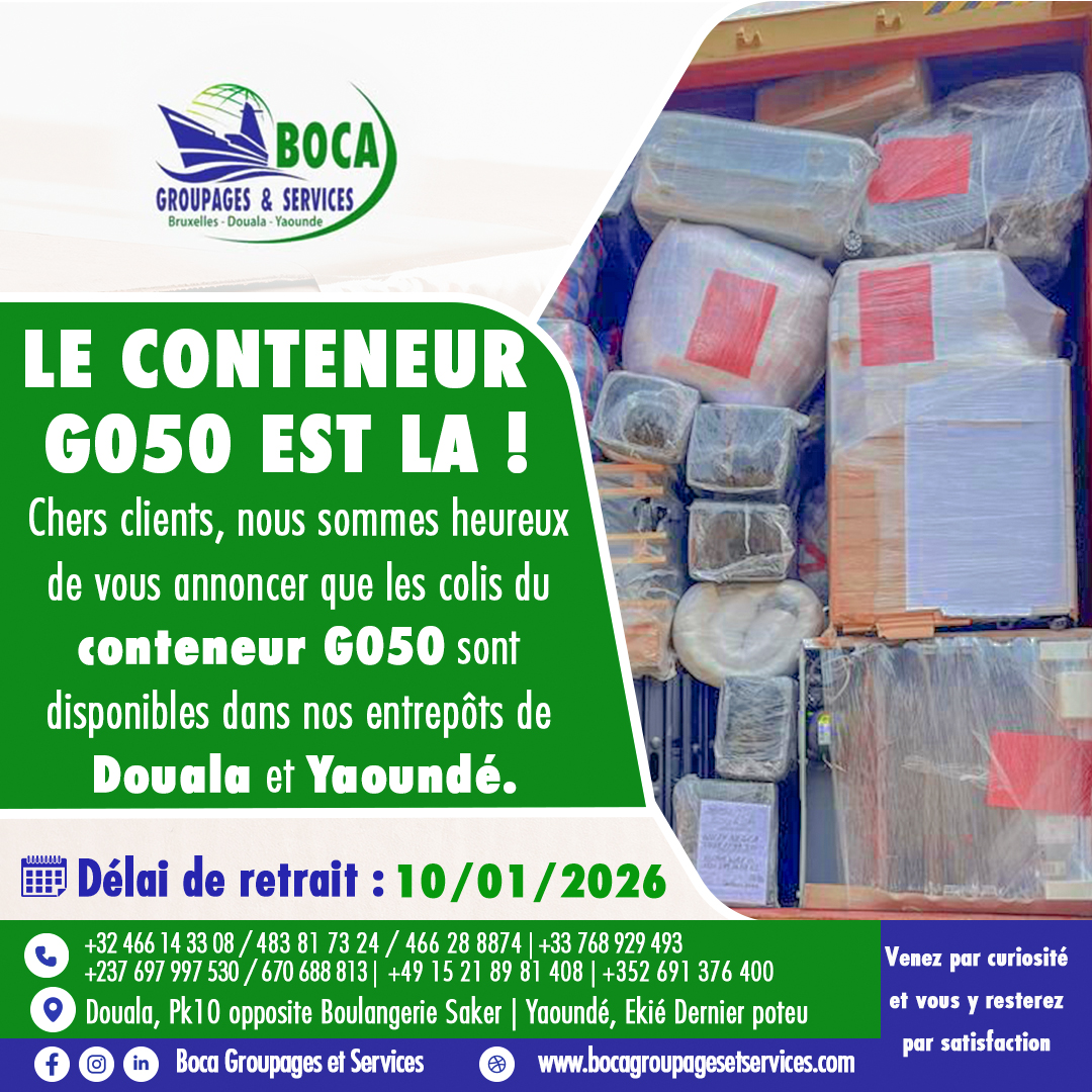 ARRIVAGE DU CONTENEUR G050