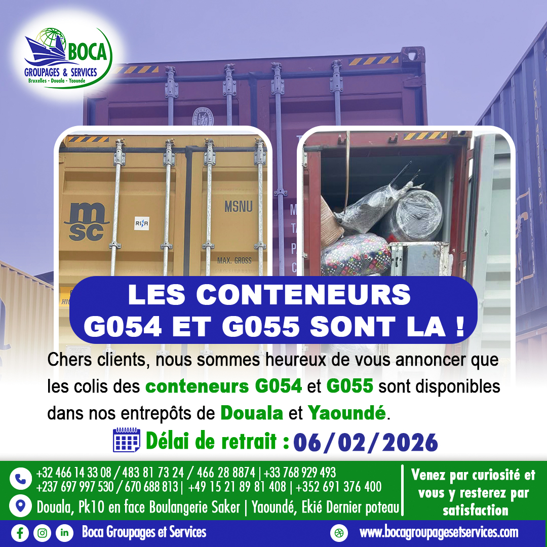 LES COLIS DES CONTENEURS G054 ET G055 SONT LA!