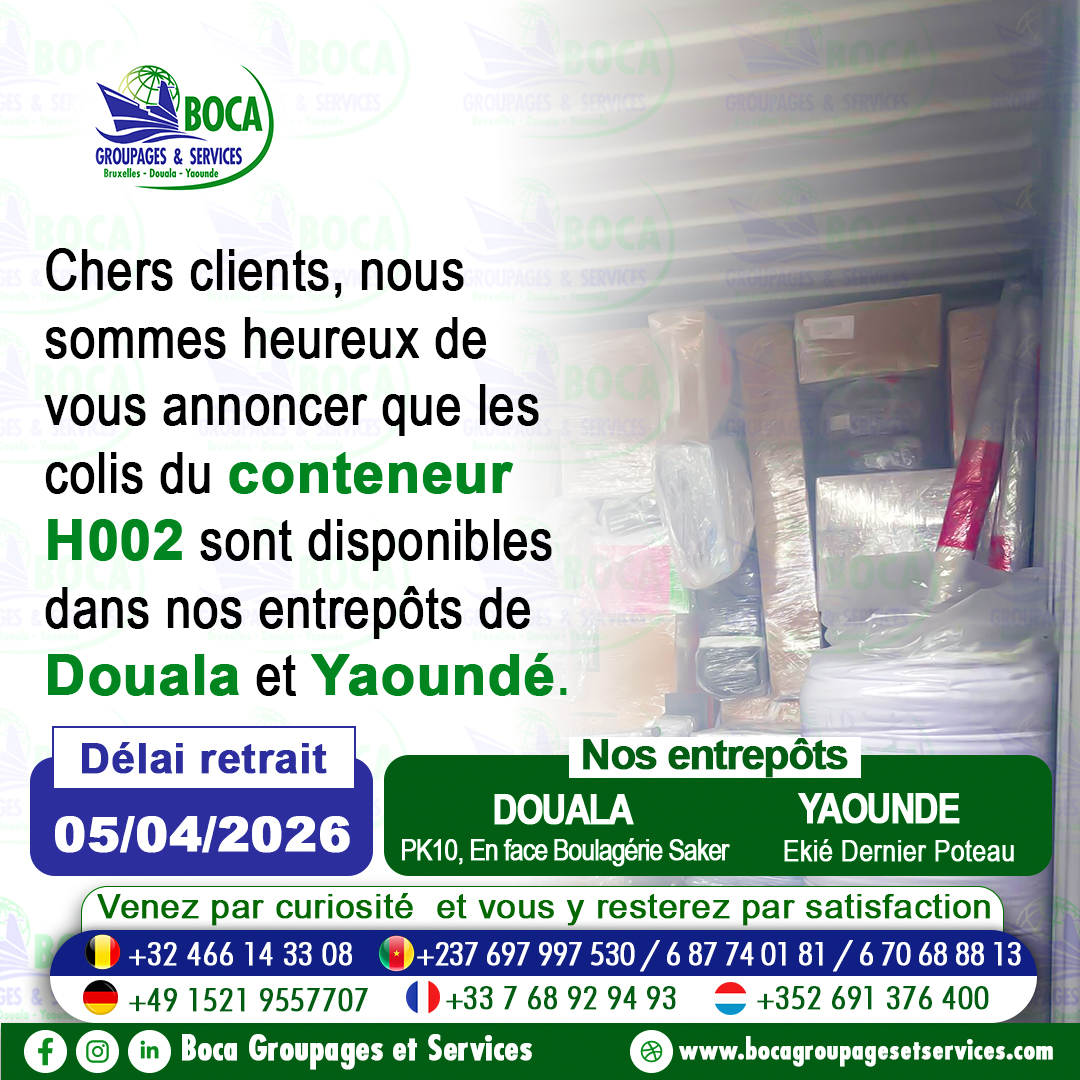 ARRIVAGE DU CONTENEUR H002